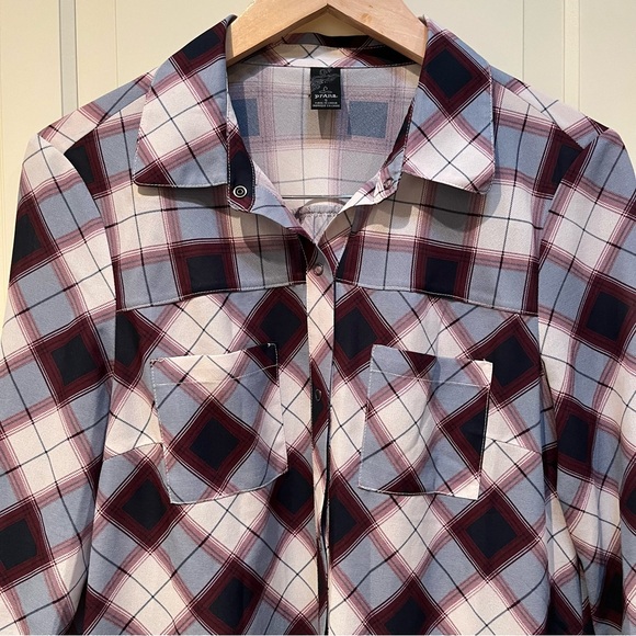 Prana Sz S Flint Maxi Top - Nautical Plaid - Picture 7 of 12